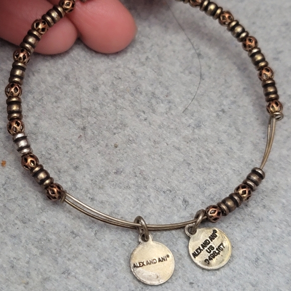 Alex and Ani Orbit Beaded Bangle Rose gold, Silver, Bracelet - Picture 2 of 4